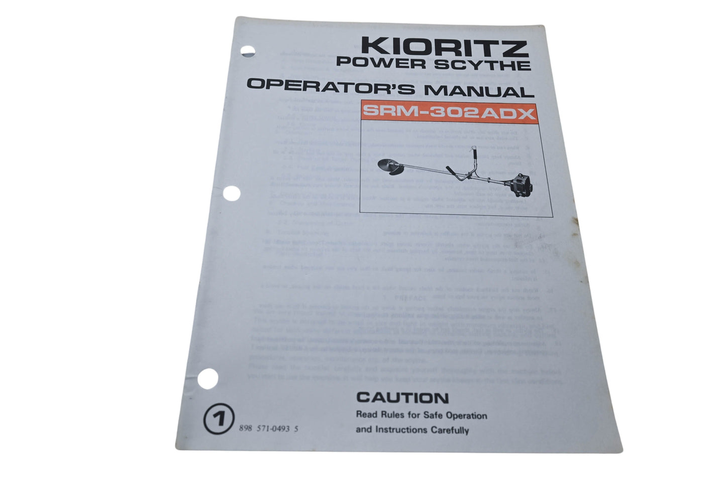 Kioritz Corporation 898 571-0493 5 Kioritz Power Scythe Operator's Manual SRM-302ADX