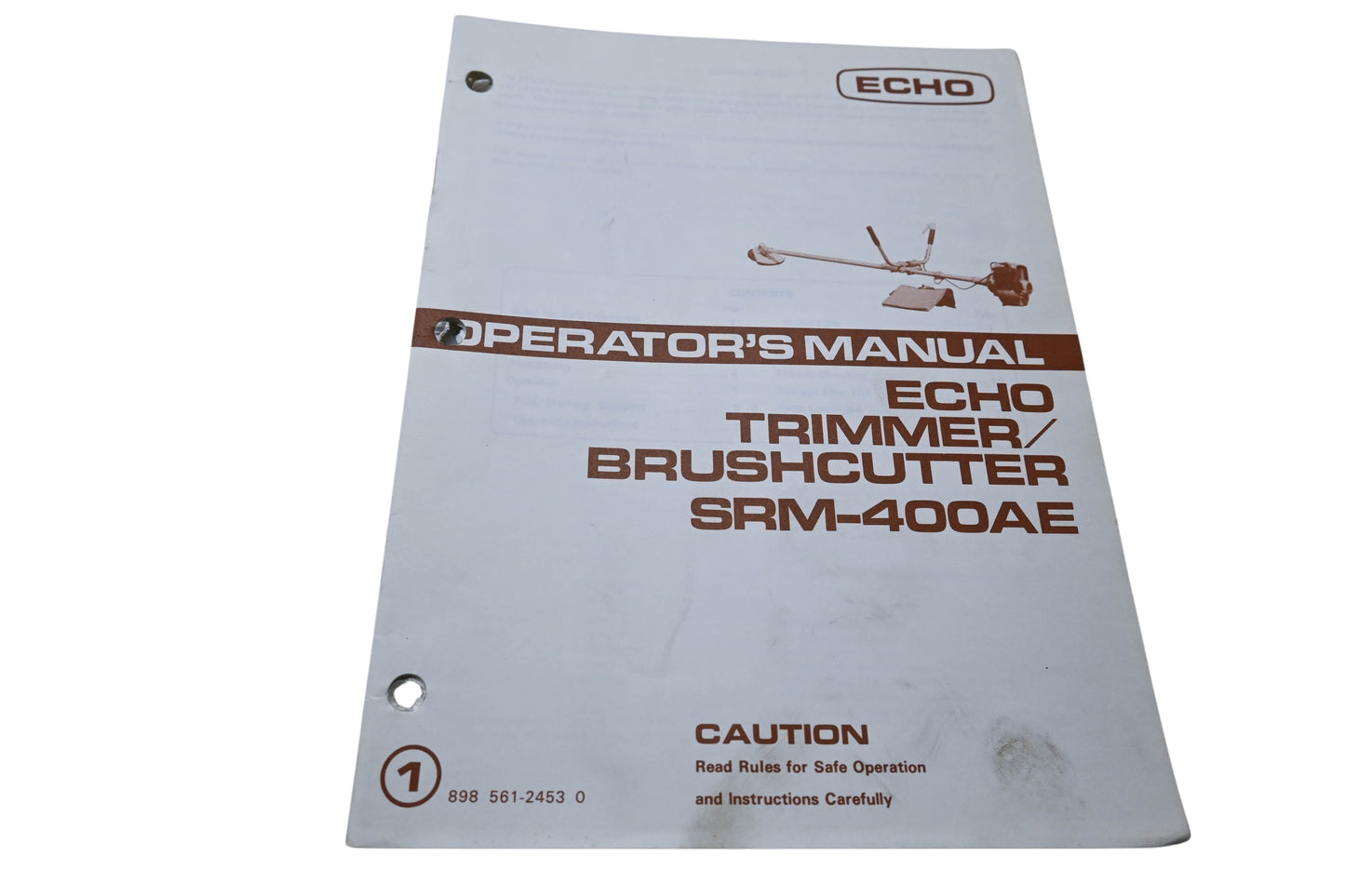 Kioritz Corporation 898 561-2453 0 Echo Operator's Manual Trimmer Brush Cutter SRM-400AE