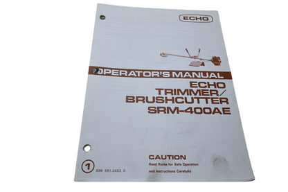 Kioritz Corporation 898 561-2453 0 Echo Operator's Manual Trimmer Brush Cutter SRM-400AE