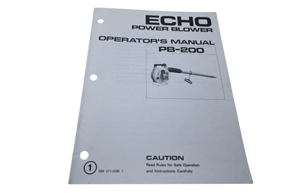 Kioritz Corporation 898 571-0096 1 Echo Power Blower Operator's Manual PB-200