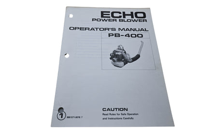 Kioritz Corporation 898 571-0076 7 Echo Power Blower Operator's Manual PB-400