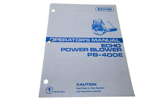 Kioritz Corporation 898 561-0226 0 Echo Operator's Manual Power Blower PB-400E