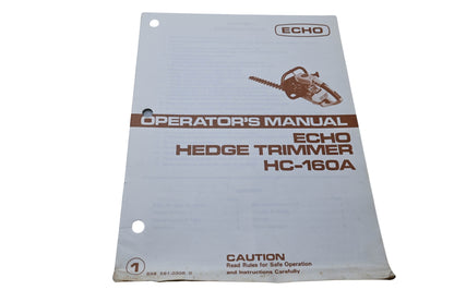 Kioritz Corporation 898 561-0306 0 Echo Operator's Manual Hedge Trimmer HC-160A