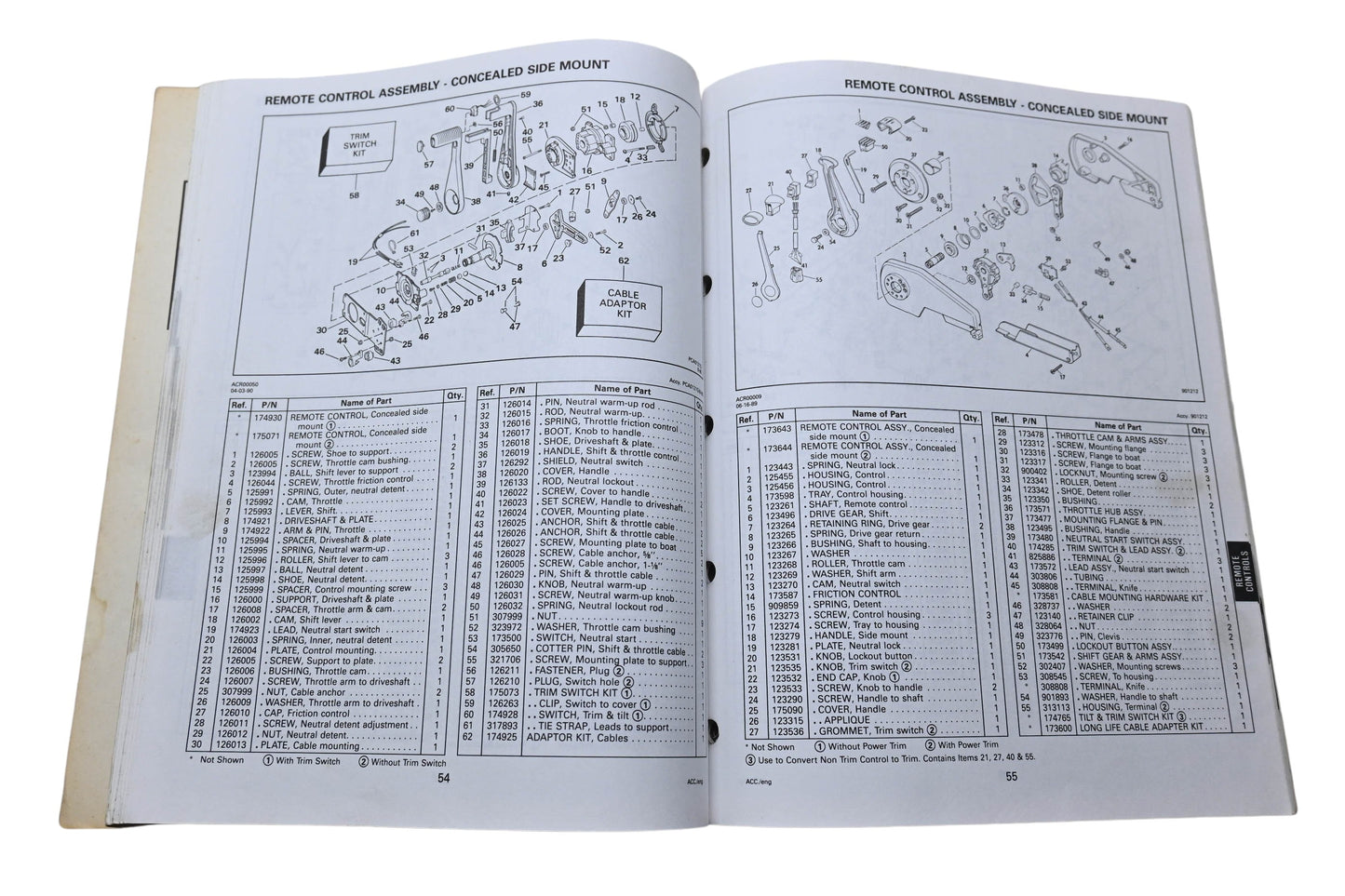 OMC 175189 Service Parts Catalog Accessories 1991