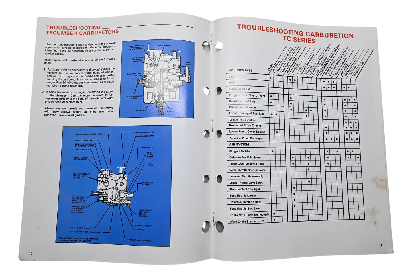 OEM Tecumseh 695907 Training & Informational Series Carburetor Troubleshooting