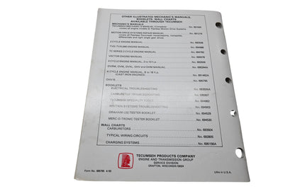 OEM Tecumseh 695795 Mechanic's Handbook OHV15