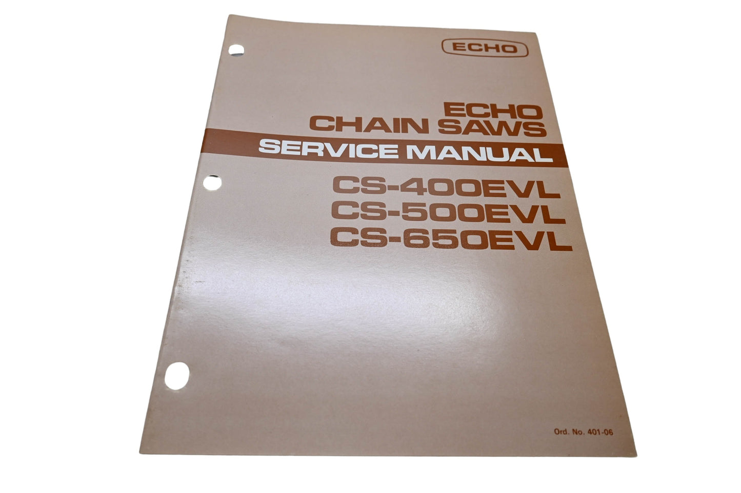 Kioritz Corporation 401-06 Echo Chain Saws Service Manual CS-400EVL CS-500EVL CS-650EVL