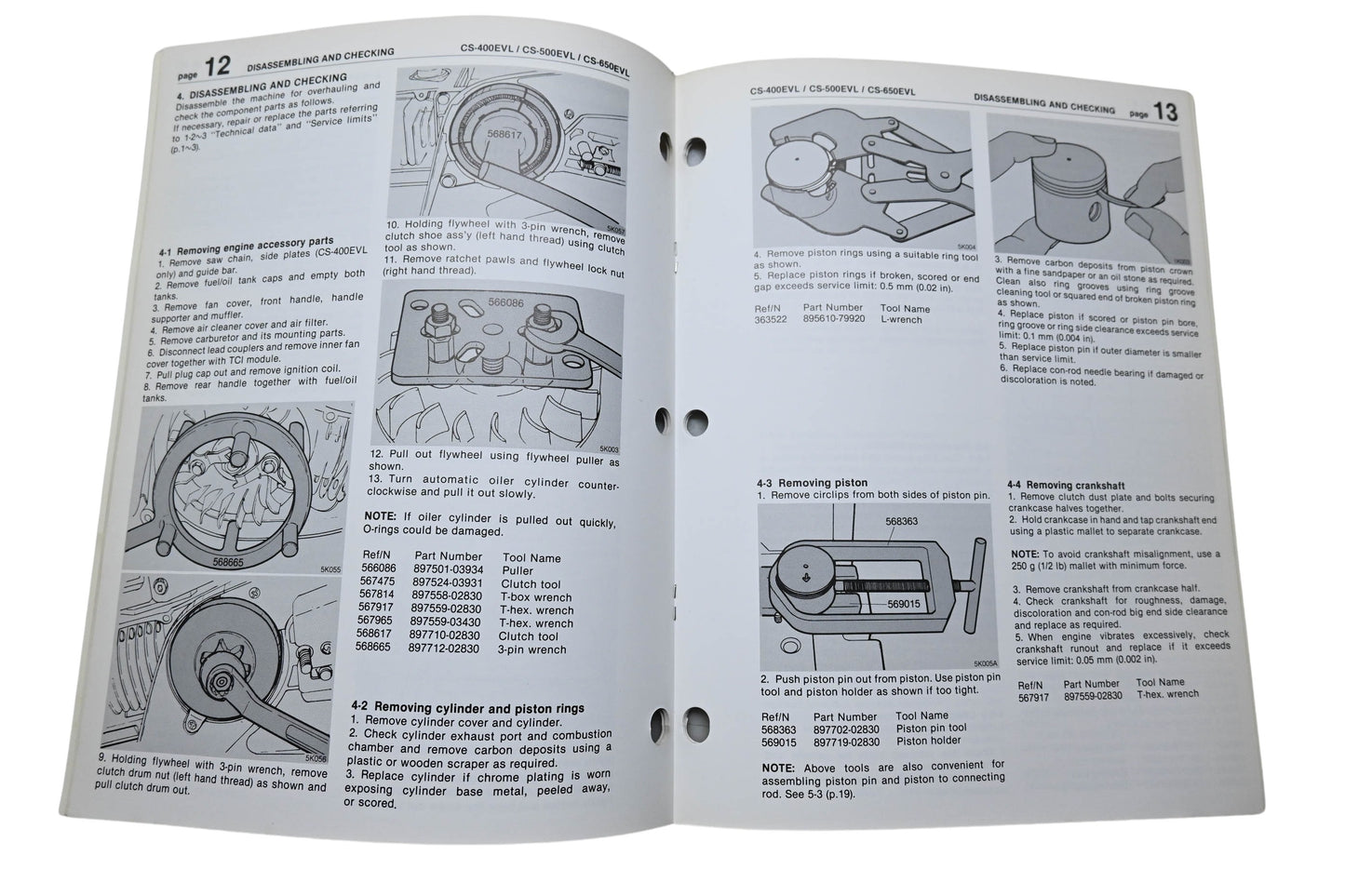 Kioritz Corporation 401-06 Echo Chain Saws Service Manual CS-400EVL CS-500EVL CS-650EVL