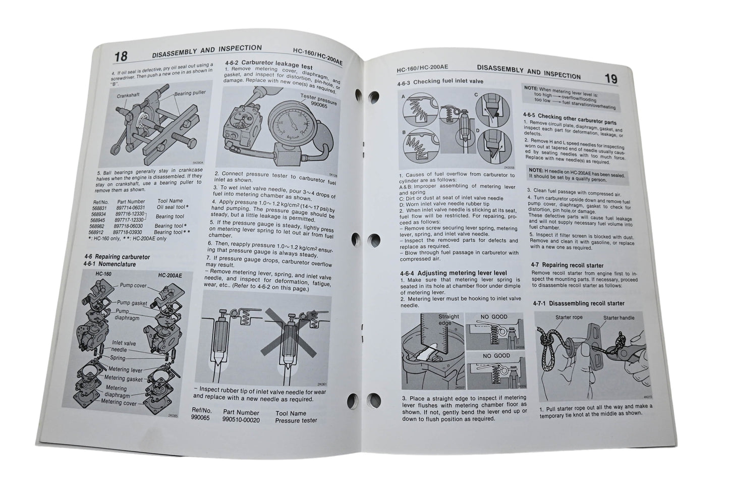 Kioritz Corporation 402-10 Echo Hedge Trimmers Service Manual HC-160 HC-200AE