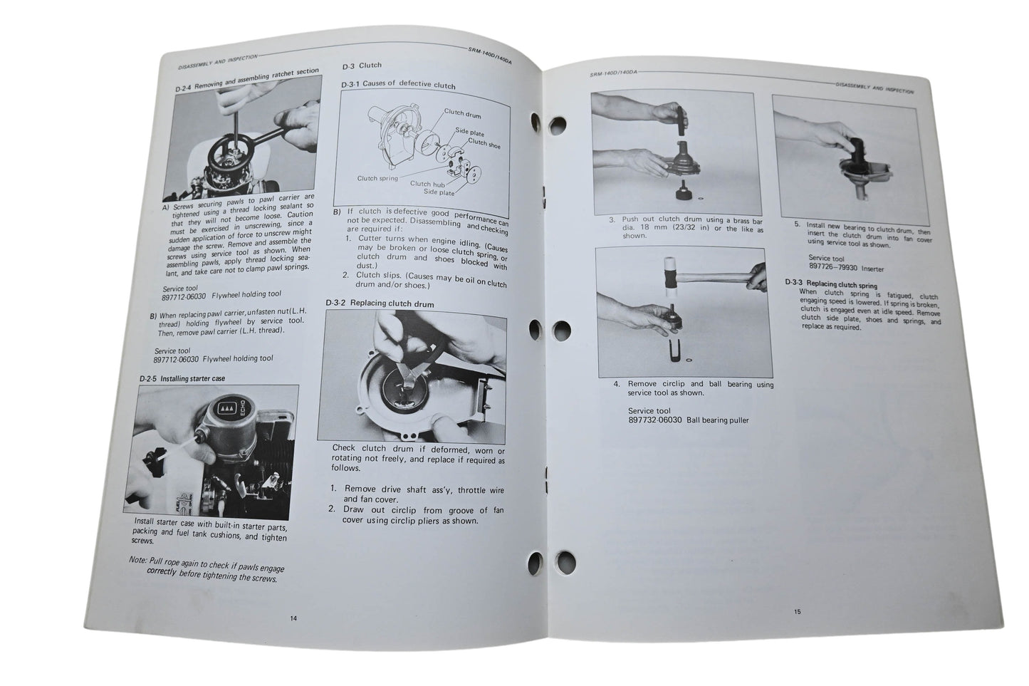 Kioritz Corporation 402-01 Echo Weed & Grass Trimmers Service Manual SRM-140D SRM-140DA