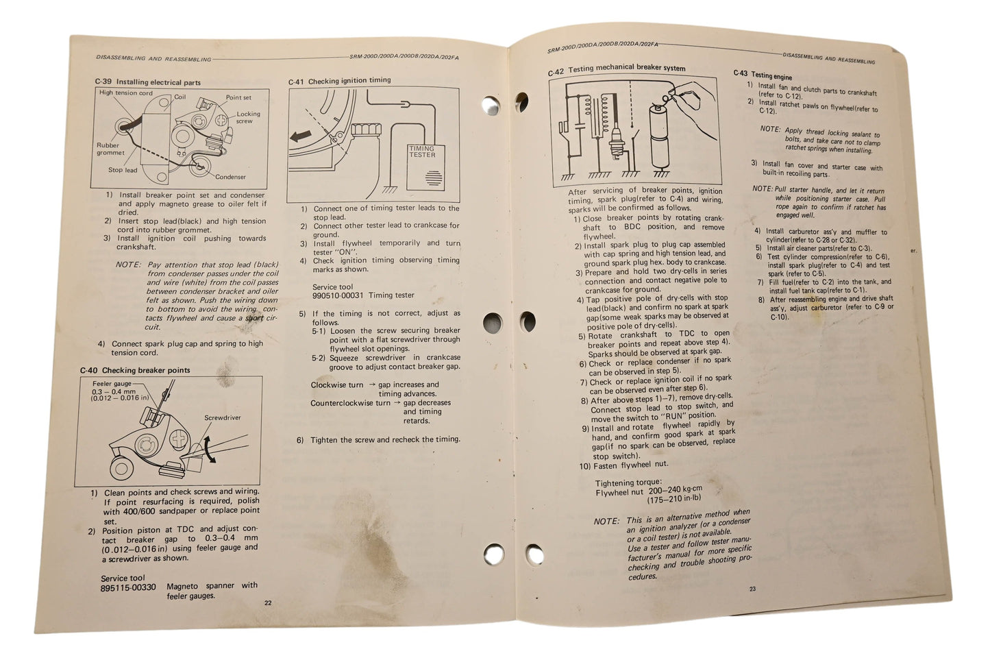 Kioritz Corporation 402-03 Echo Trimmer Brush Cutters Service Manual SRM-200D SRM-200DA SRM-200DB SRM-202DA SRM-202FA