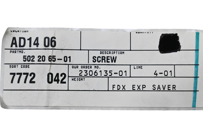 New OEM Husqvarna 502 20 65-01, 502206501 Screw NOS