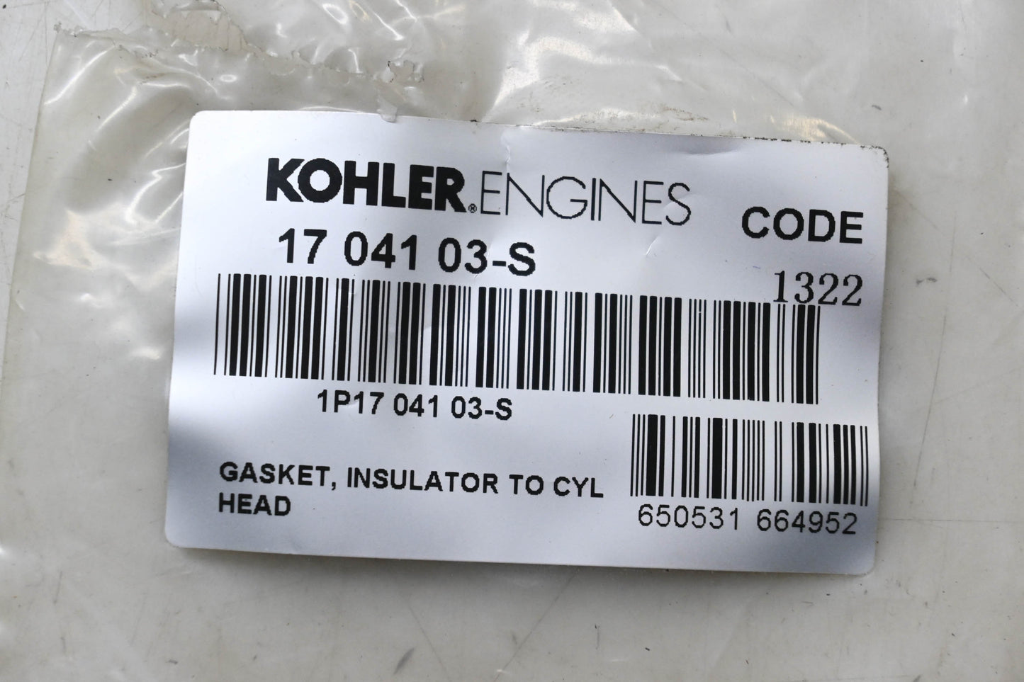 Kohler 17 041 03-S Gaskets Qty 2 NOS
