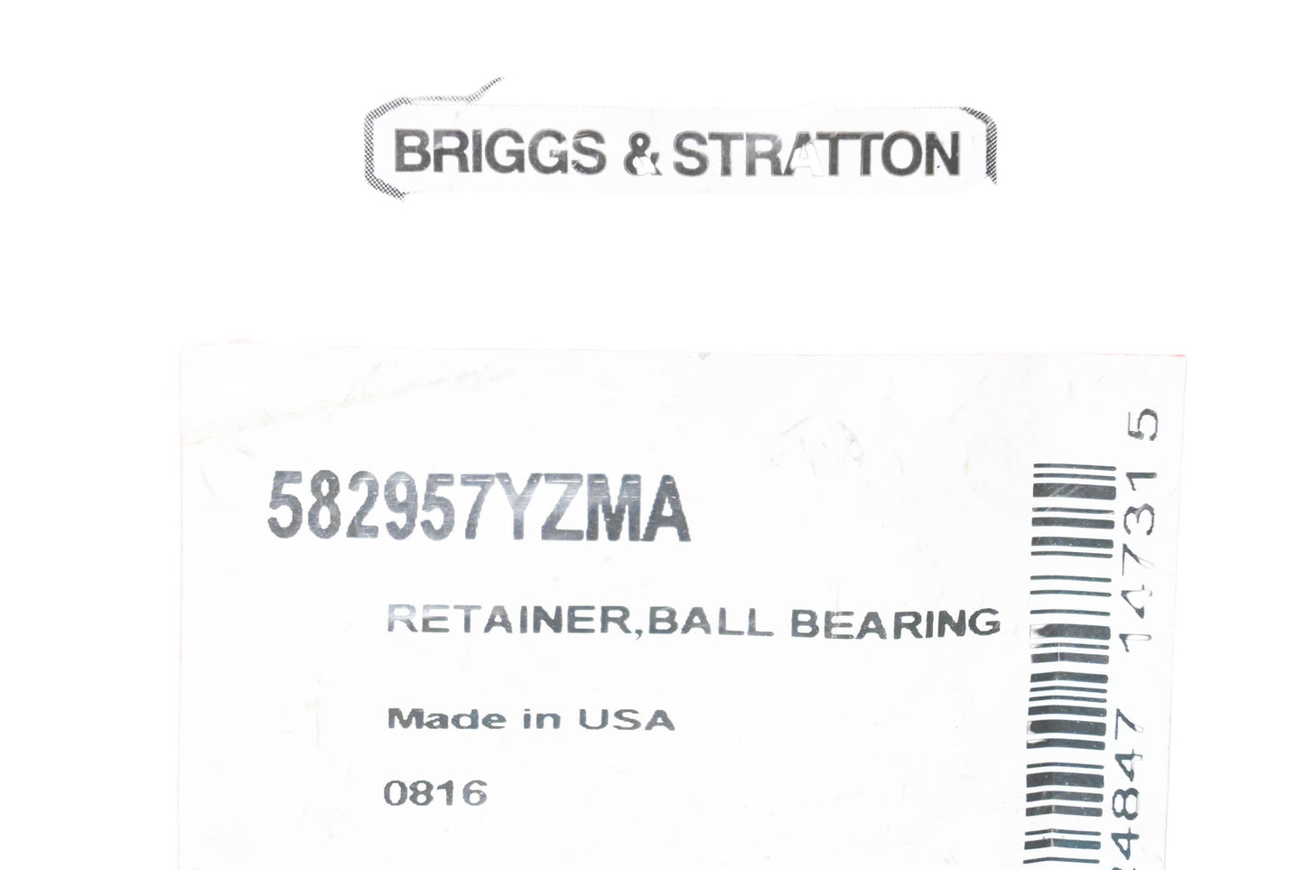 New OEM Briggs & Stratton 582957YZMA Ball Bearing Retainer NOS