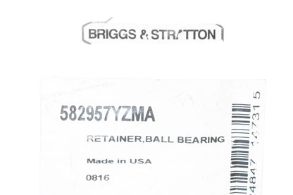 New OEM Briggs & Stratton 582957YZMA Ball Bearing Retainer NOS