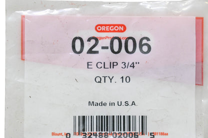 Oregon 02-006 E-Clip 3/4" 10-Pack NOS