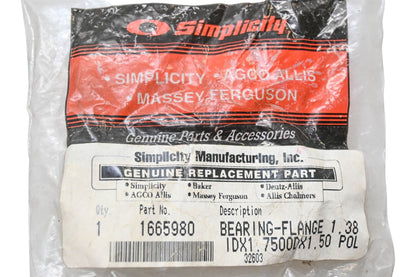Simplicity 1665980 Flange Bearing NOS