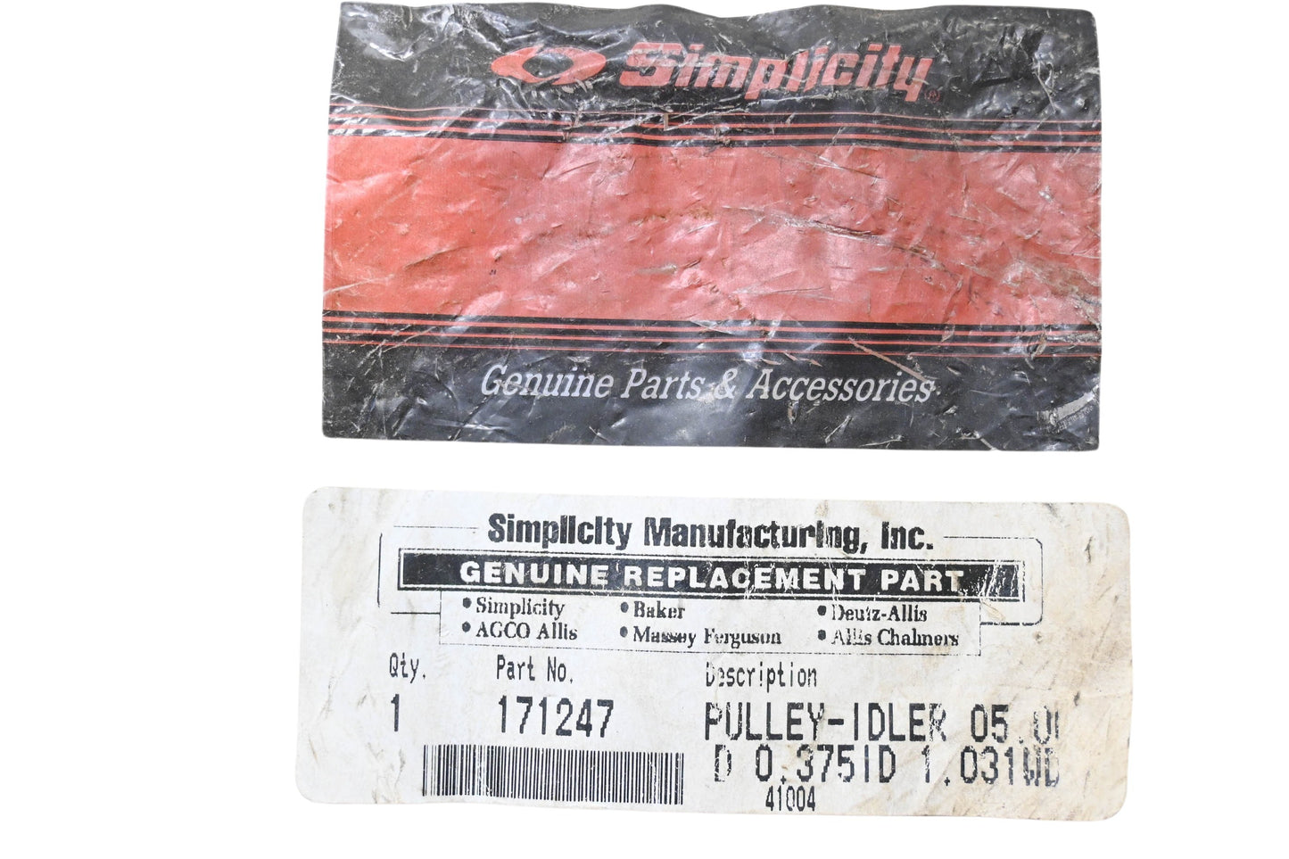 Simplicity 171247 Idler Pulley NOS