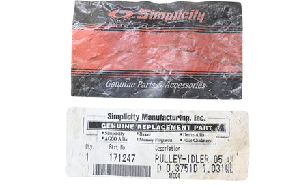 Simplicity 171247 Idler Pulley NOS