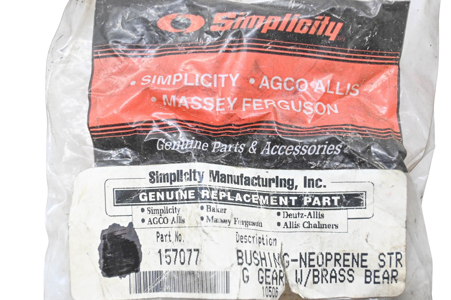 Simplicity 157077 Neoprene Bushing NOS