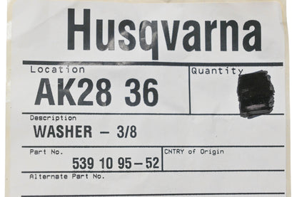 New OEM Husqvarna 539 10 95-52, 539109552 Lock Washer NOS