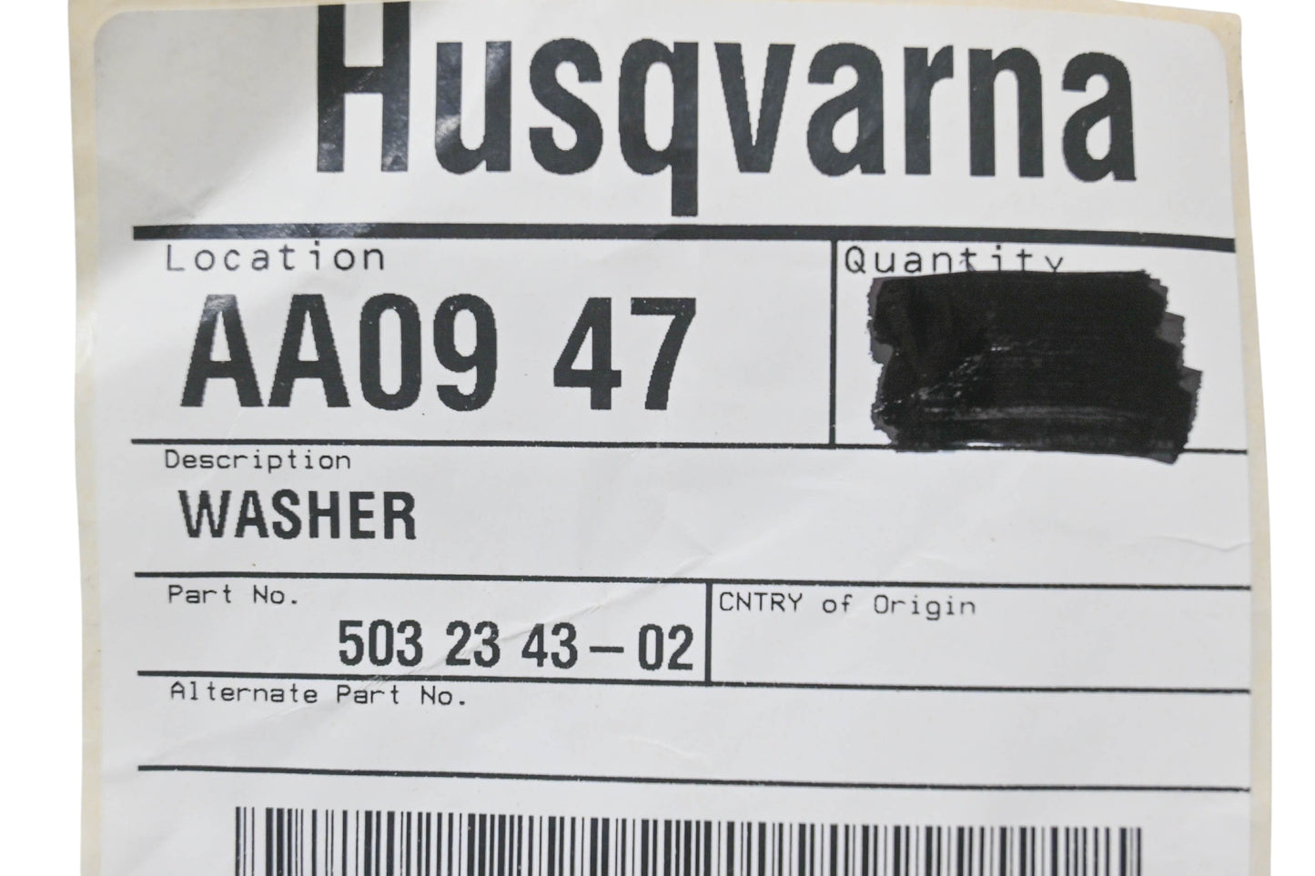 New OEM Husqvarna 503 23 43-02, 503234302 Washer NOS