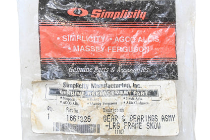 Simplicity 1667326 Gear & Bearings Assembly NOS