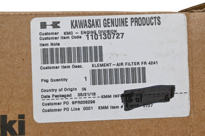 New OEM Kawasaki 110130727 Air Filter Element NOS