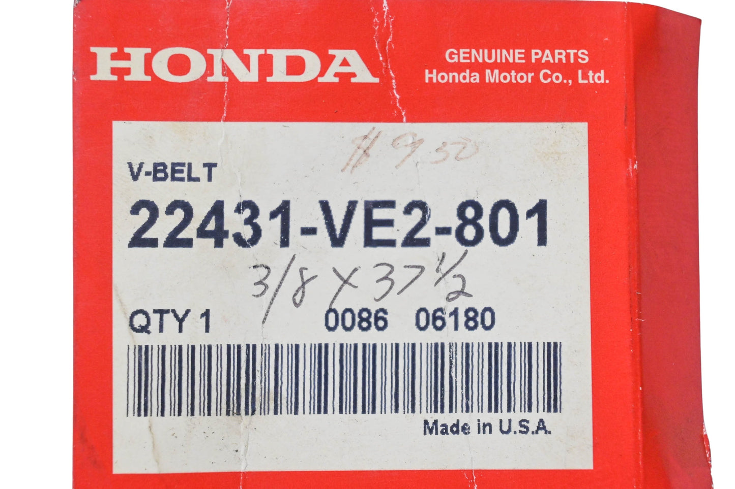 New OEM Honda 22431-VE2-801 V-Belt NOS