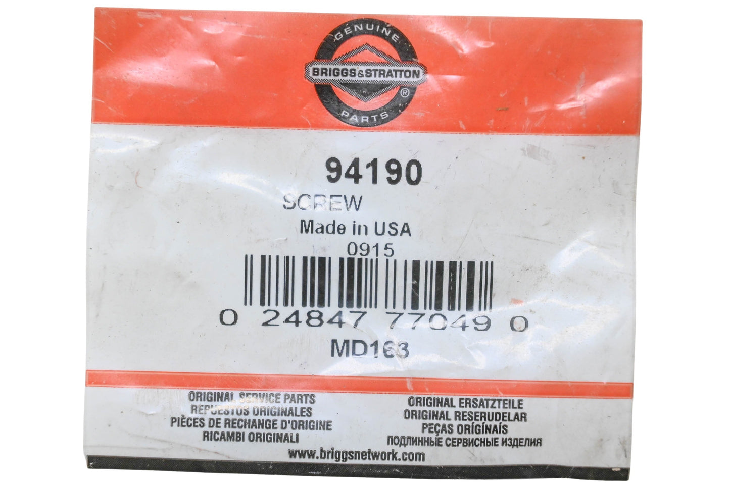 New OEM Briggs & Stratton 94190 Screw NOS