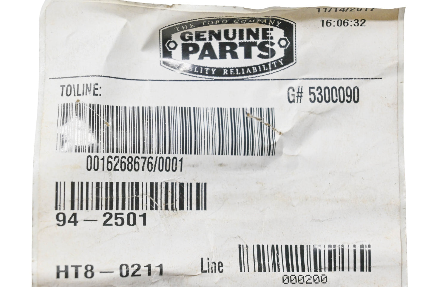 Toro 94-2501 V-Belt NOS
