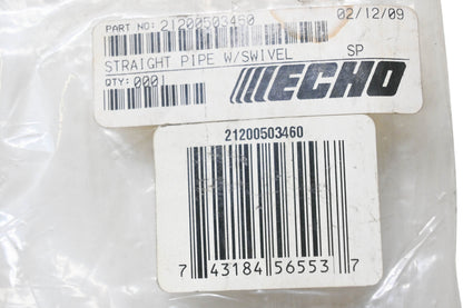 New OEM Echo 21200503460 Straight Pipe & Swivel NOS