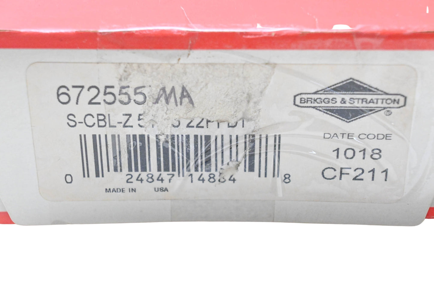 New OEM Briggs & Stratton 672555MA Stop Cable NOS