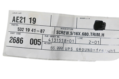 New OEM Husqvarna 532194187, 532 19 41-87 Screw NOS