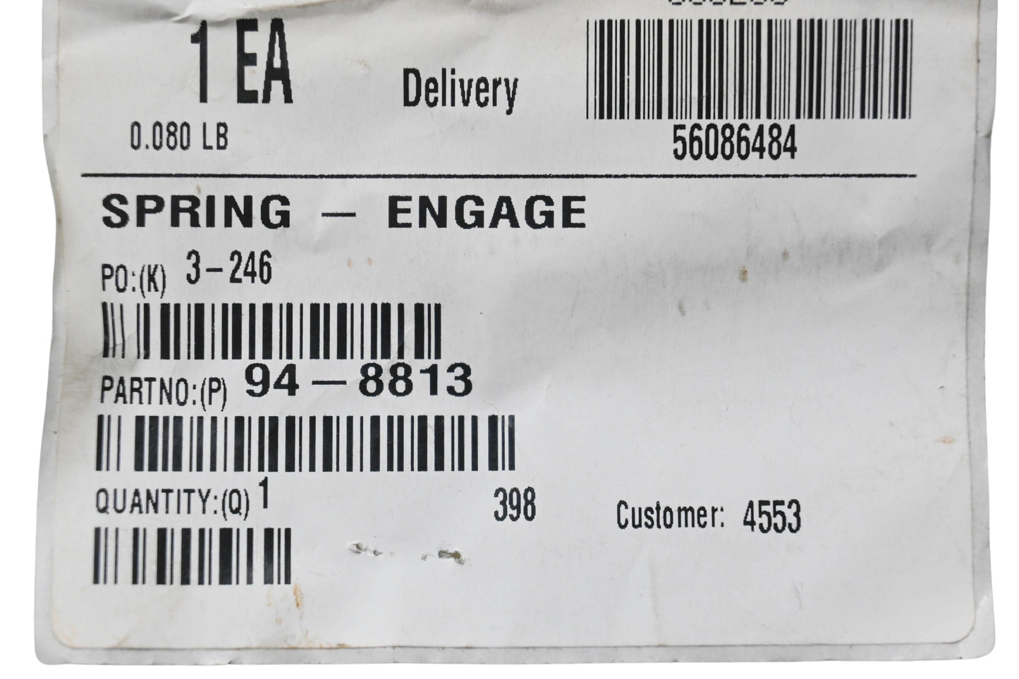 Toro 94-8813 Engage Spring NOS