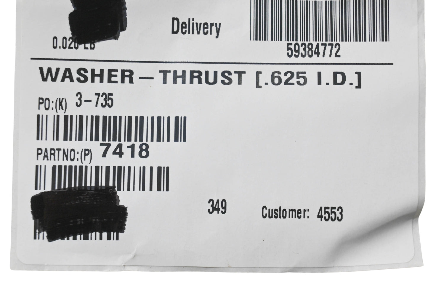 Toro 7418 Thrust Washers Qty 2 NOS