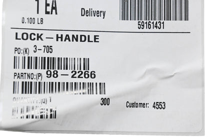 Toro 98-2266 Handle Lock NOS