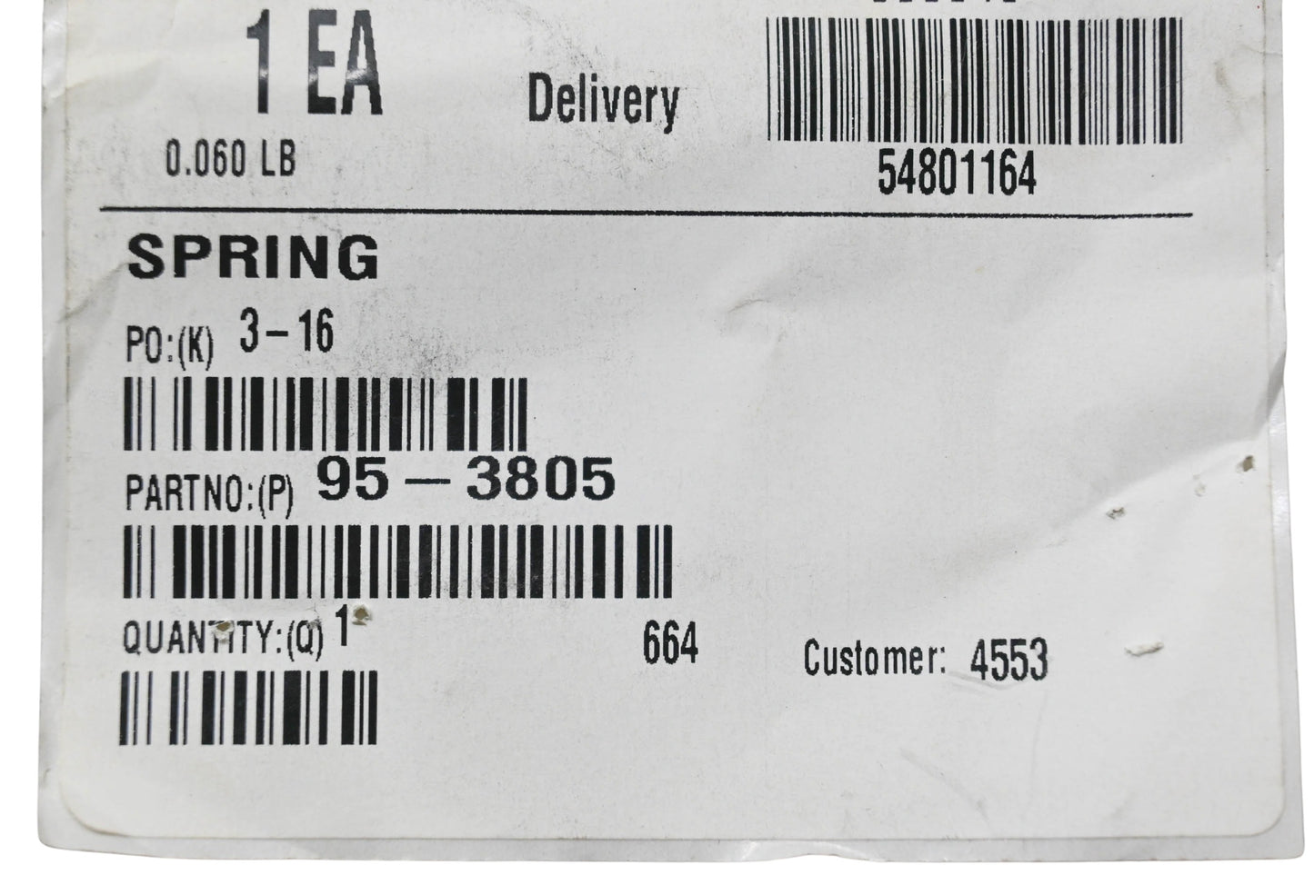 Toro 95-3805 Spring NOS