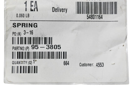 Toro 95-3805 Spring NOS