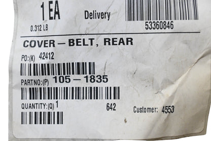 Toro 105-1835 Rear Belt Cover NOS