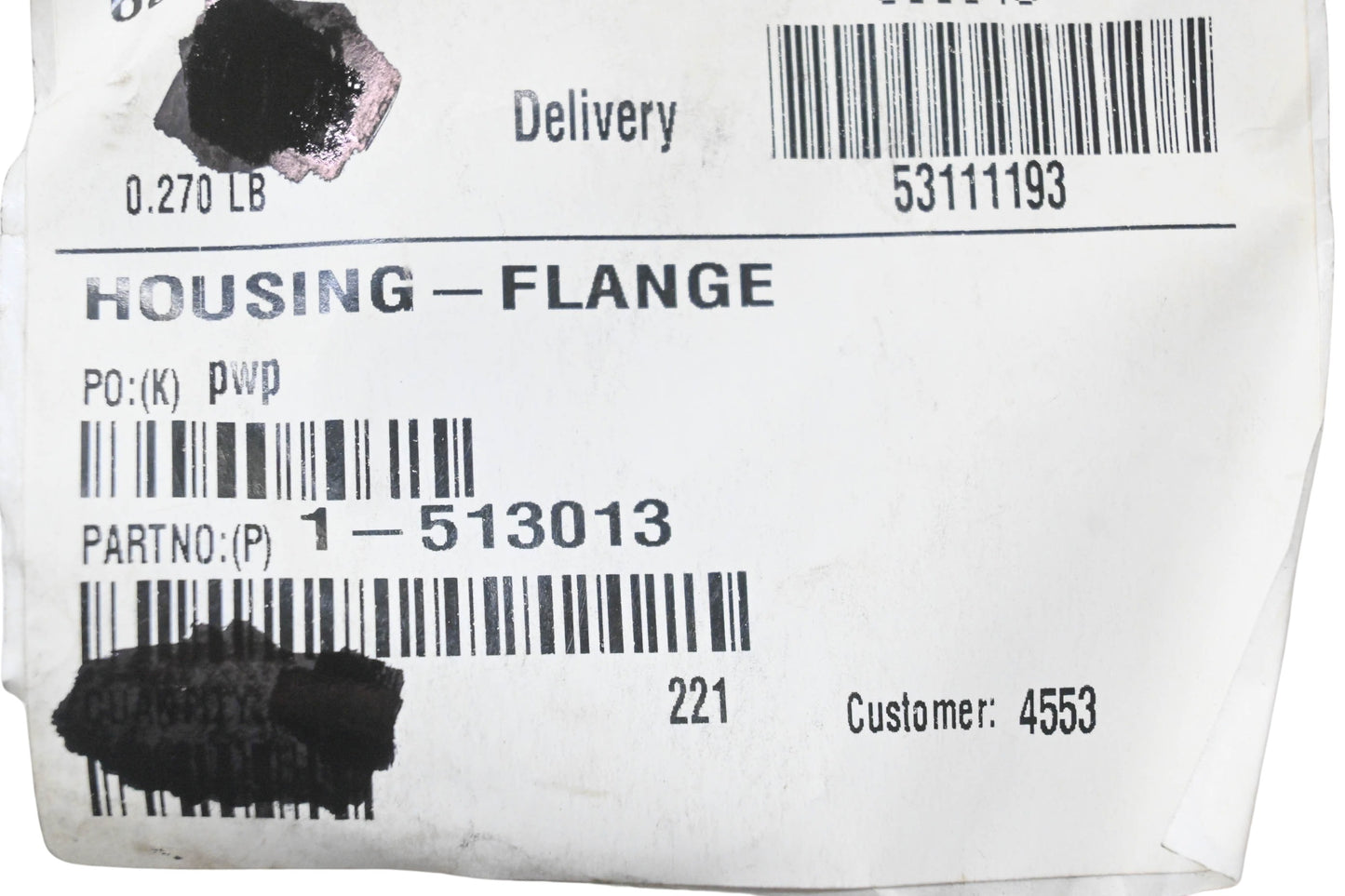 Toro 1-513013 Flange Housing NOS