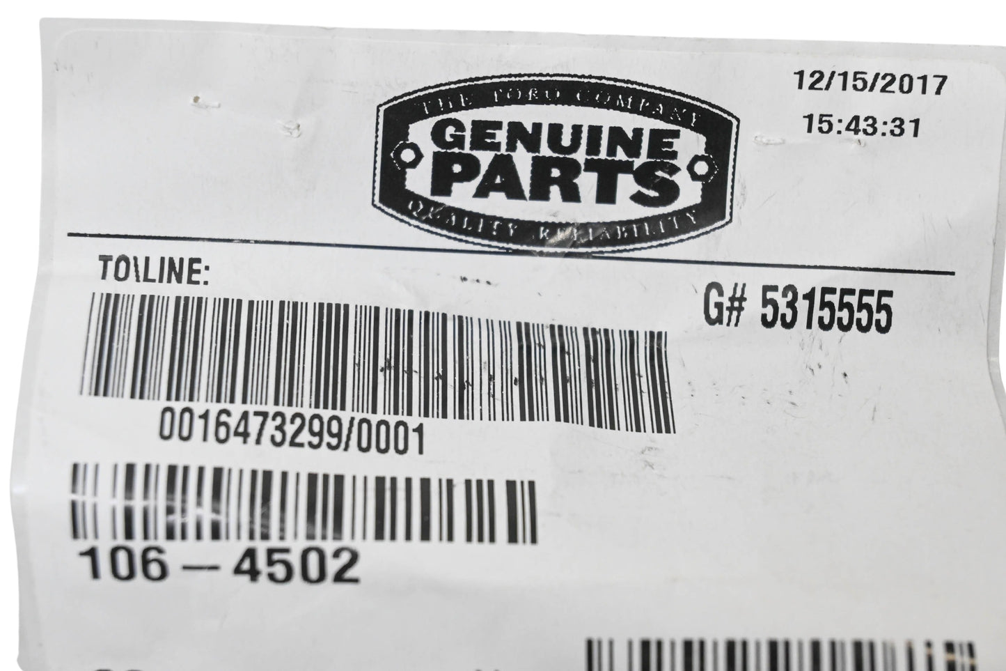 Toro 106-4502 Scraper Spring NOS