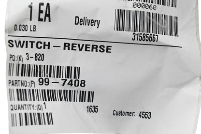 Toro 99-7408 Reverse Switch NOS