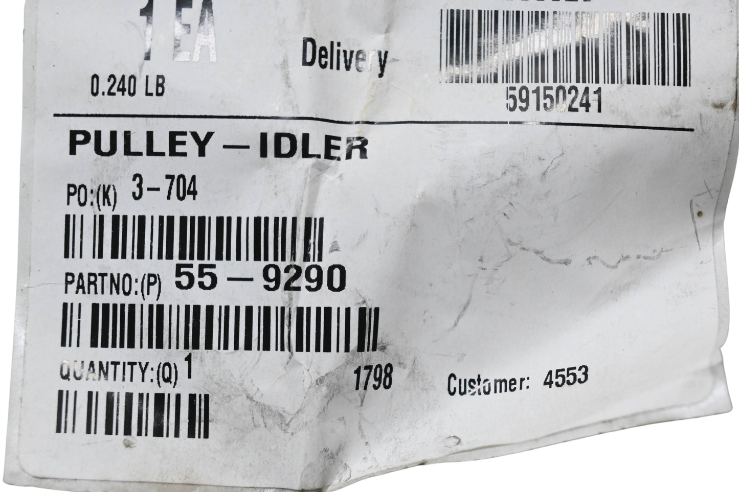 Toro 55-9290 Idler Pulley NOS