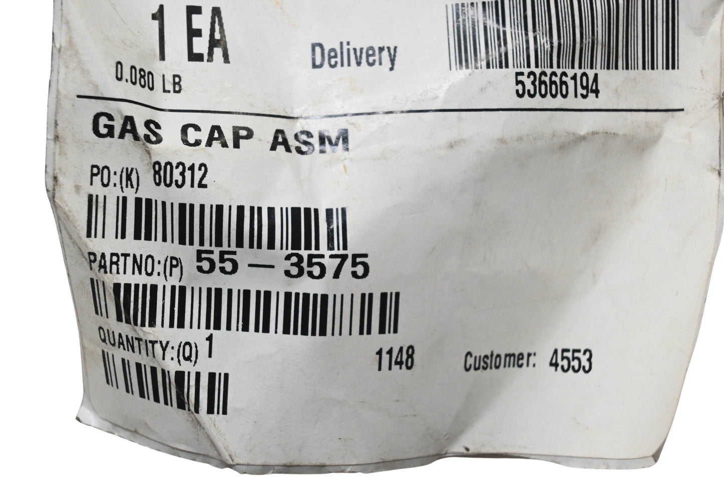 Toro 55-3575 Gas Cap Assembly NOS