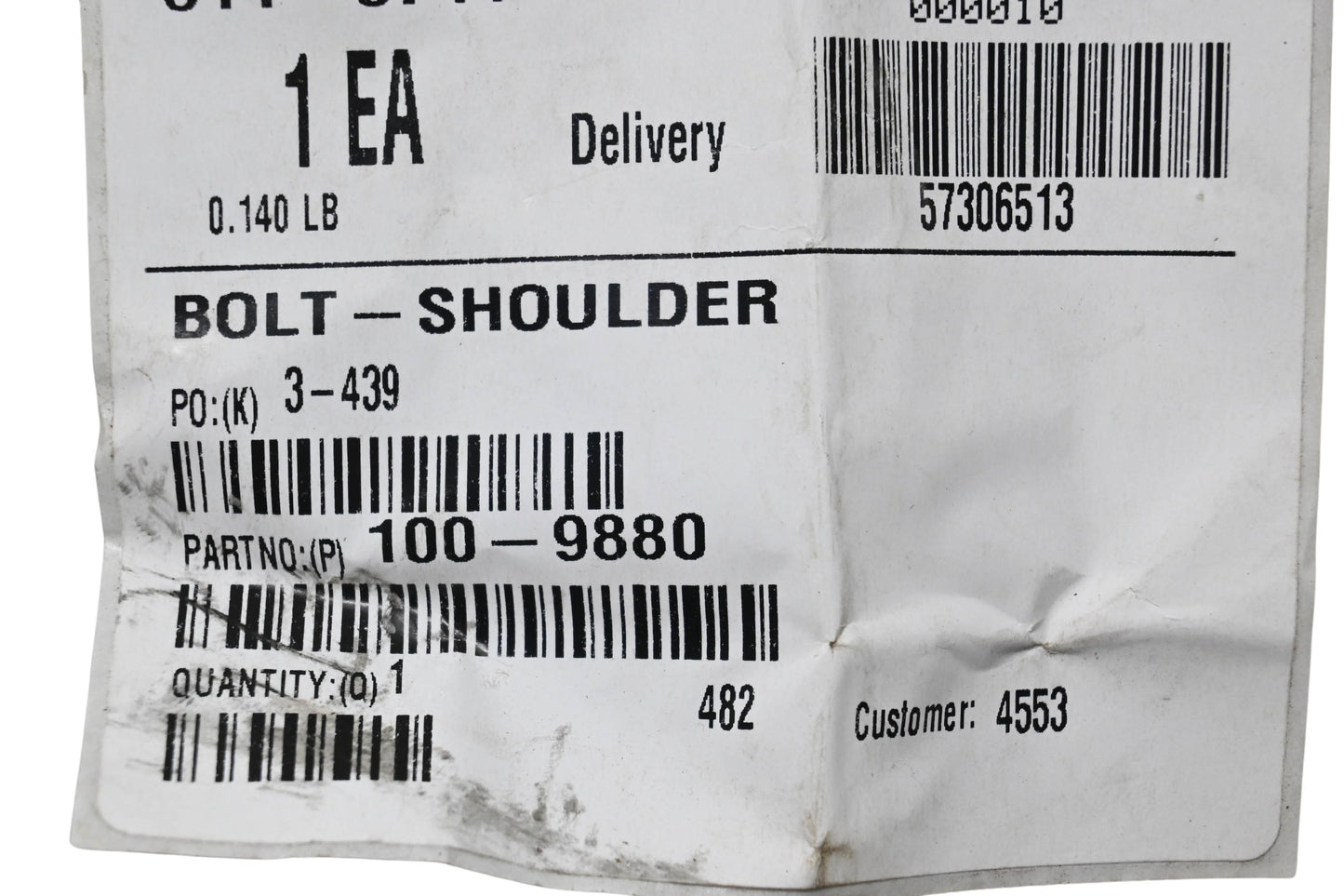 Toro 100-9880 Shoulder Bolt NOS