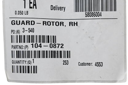 Toro 104-0872 Rotor Guard RH NOS