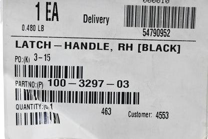 Toro 100-3297-03 Handle Latch RH NOS
