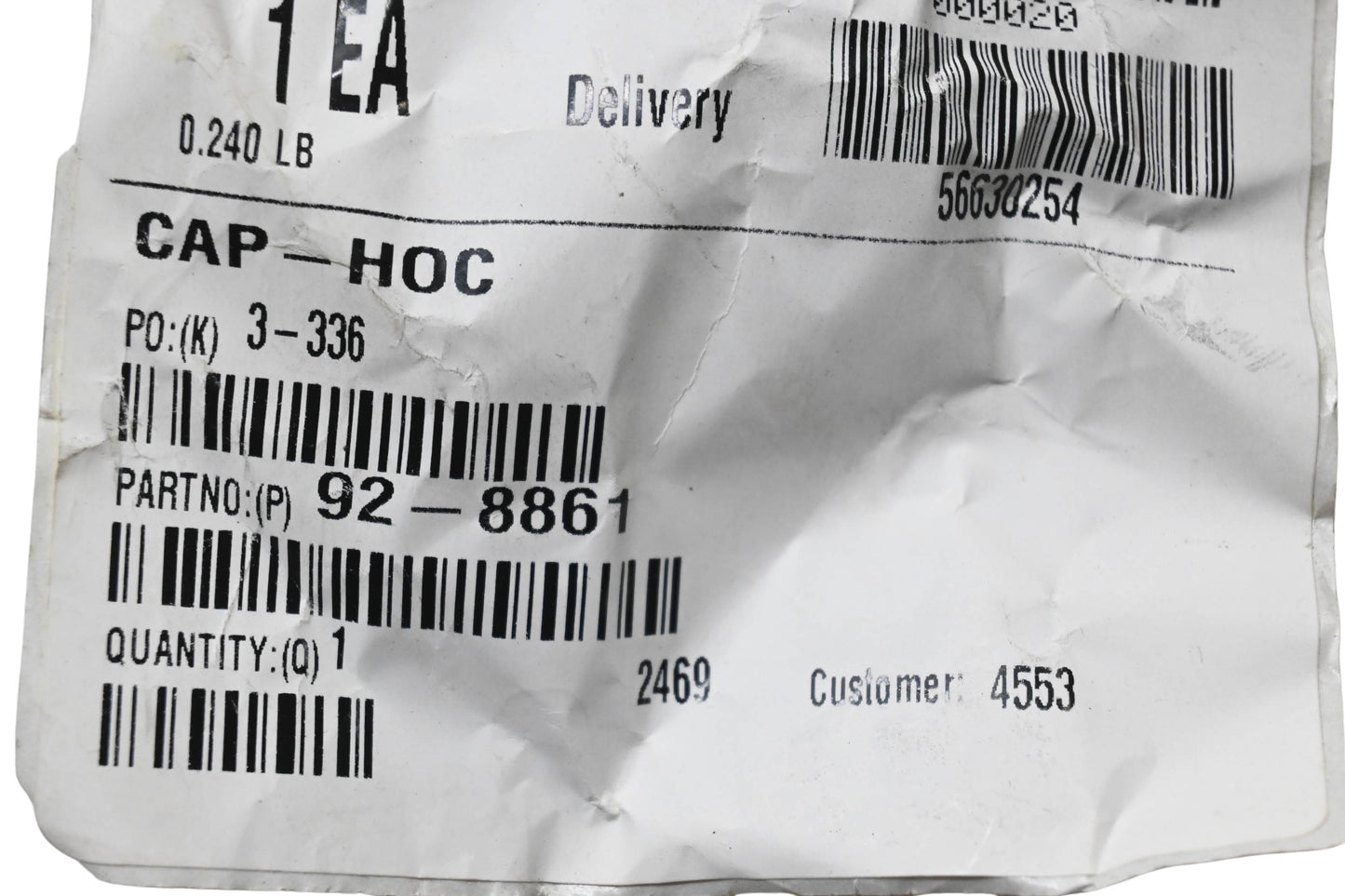 Toro 92-8861 Height of Cut Cap NOS