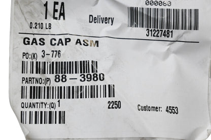 Toro 88-3980 Fuel Cap NOS
